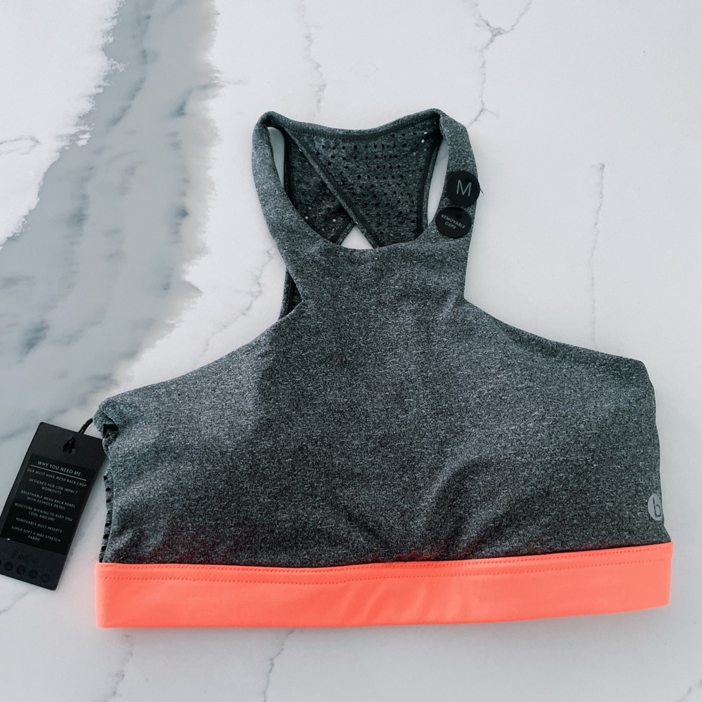 Cotton On Charcoal and Neon Pink Sports Bra